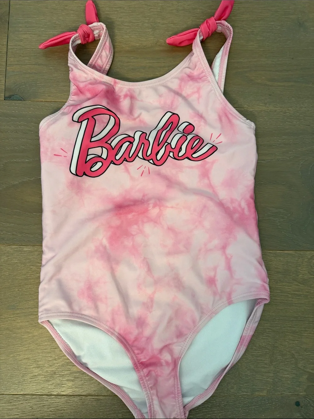 Barbie Pink Tie-Dye One-Piece Swimsuit with Logo